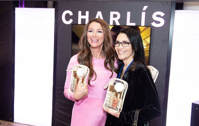 Charlene Bollinger posing with CHARLÍS product